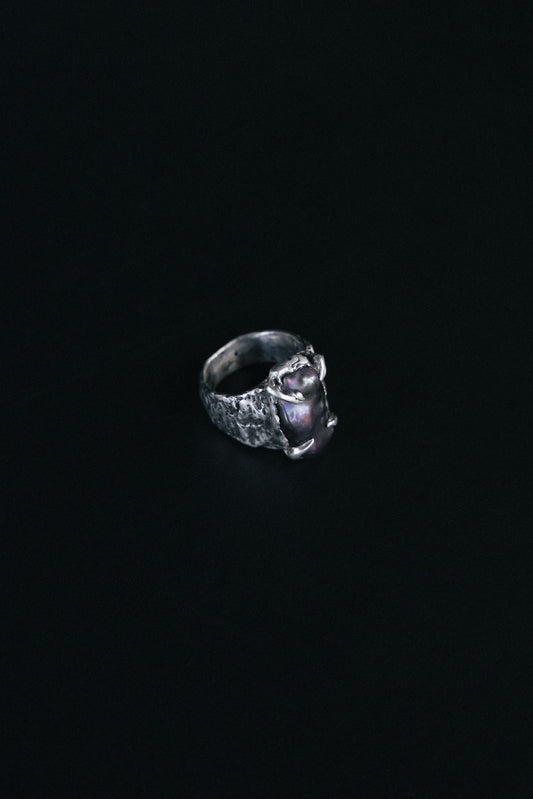 Black Baroque Pearl ring